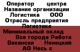 Оператор Call-центра › Название организации ­ Логистика365, ООО › Отрасль предприятия ­ Логистика › Минимальный оклад ­ 25 000 - Все города Работа » Вакансии   . Ненецкий АО,Несь с.